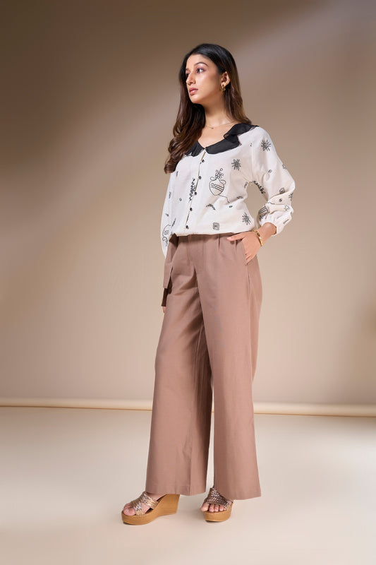 Floral Embroidered Cotton Top