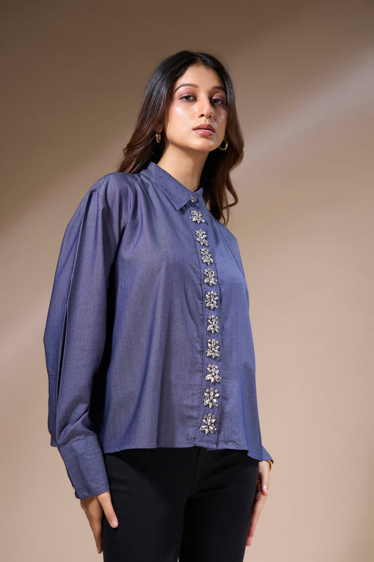 Handworked Placket Top