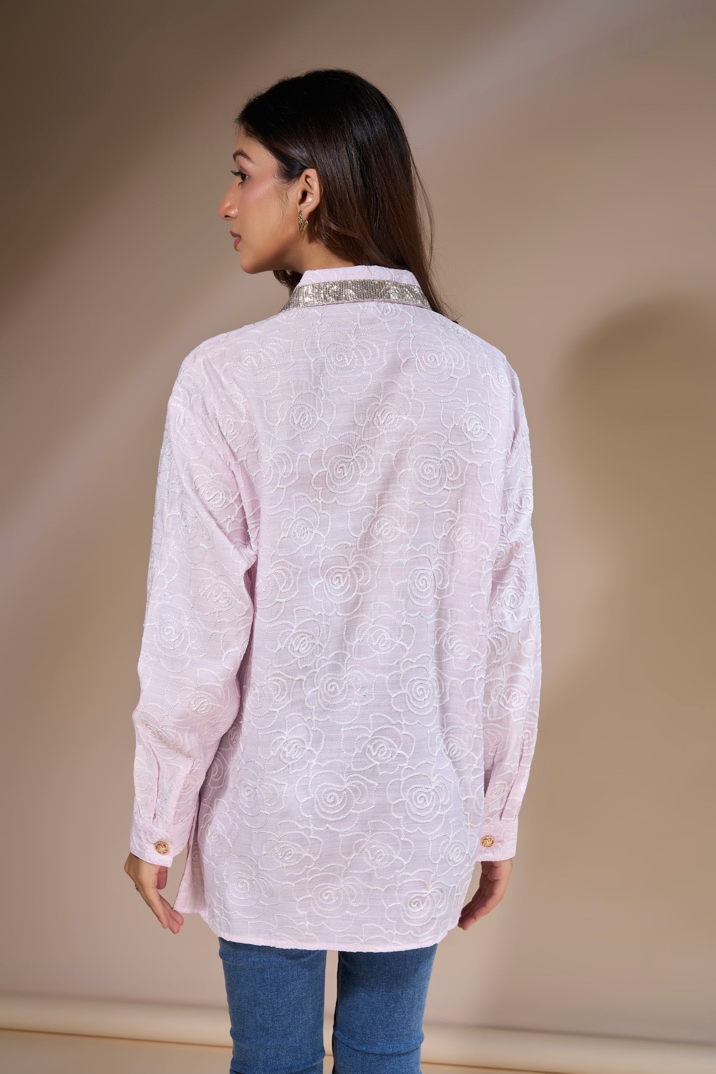 Pink Lace Statement Shirt