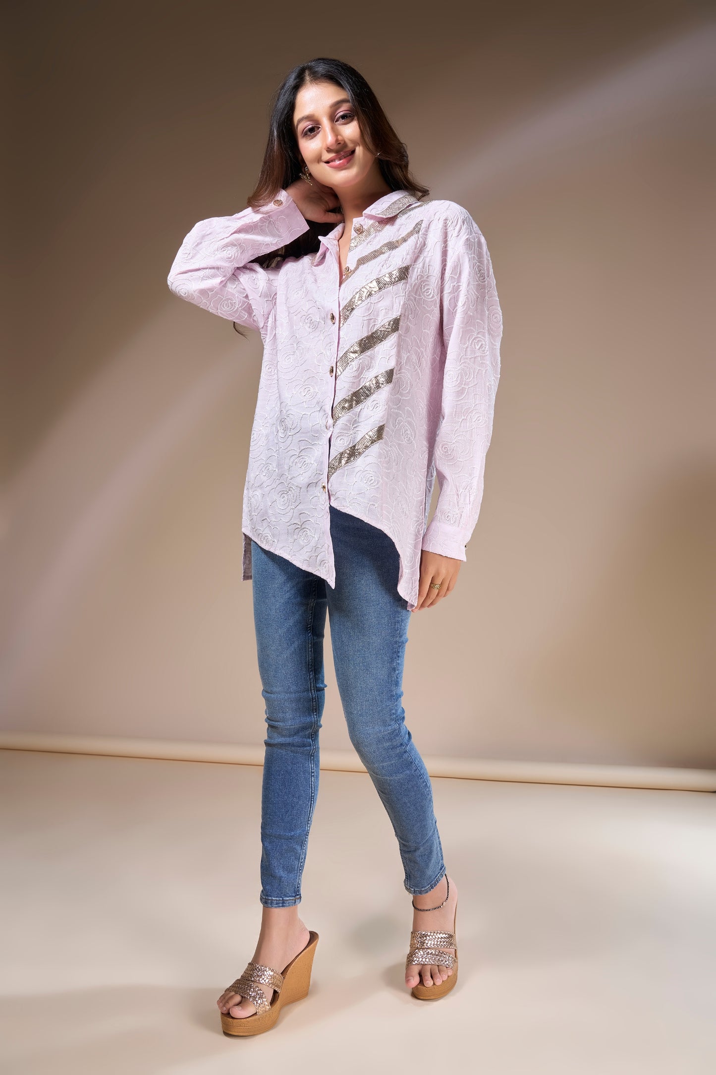 Pink Lace Statement Shirt