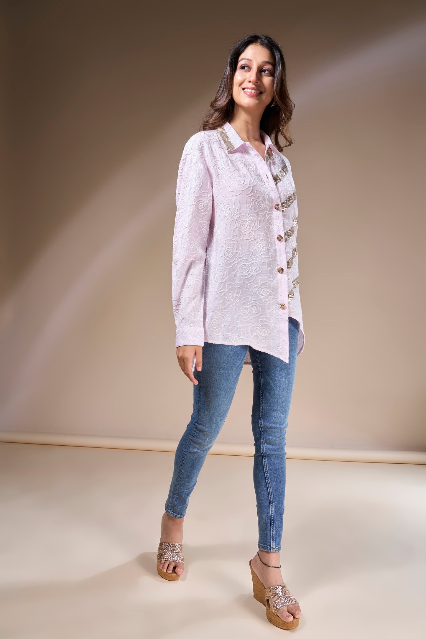 Pink Lace Statement Shirt