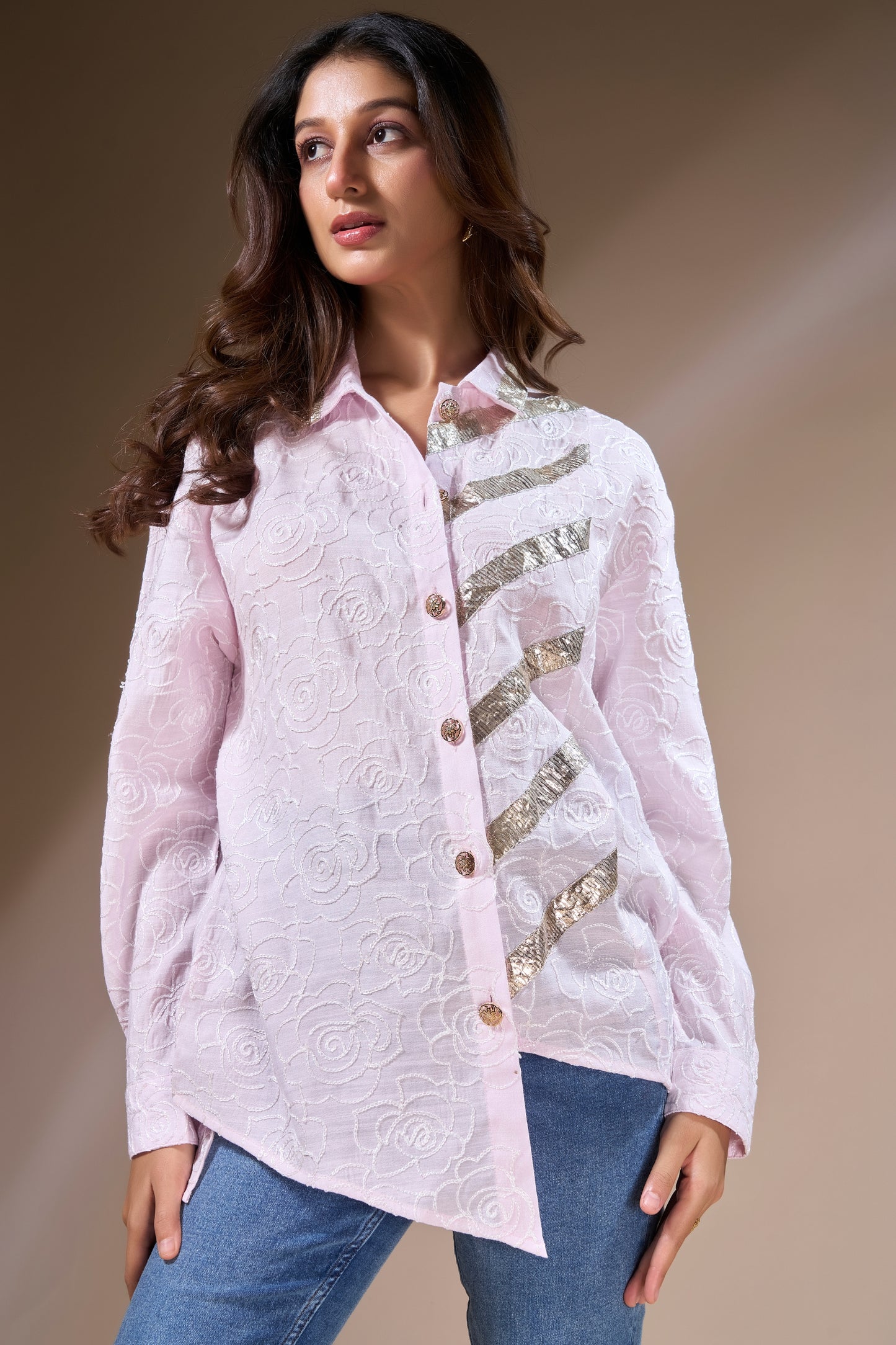 Pink Lace Statement Shirt