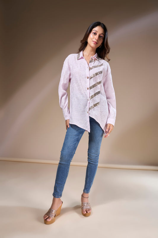 Pink Lace Statement Shirt