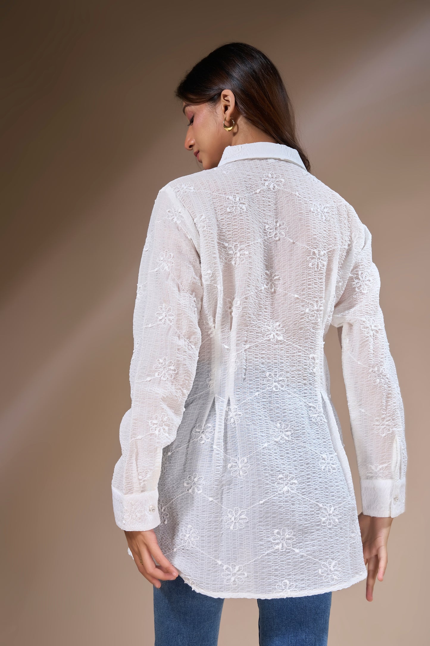 Textured Embroidered Shirt