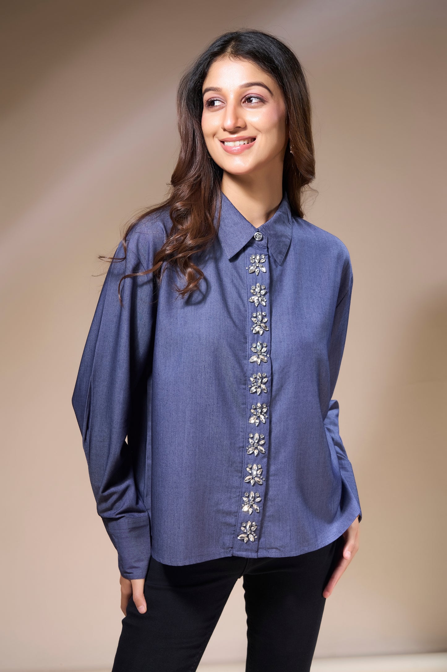 Handworked Placket Top