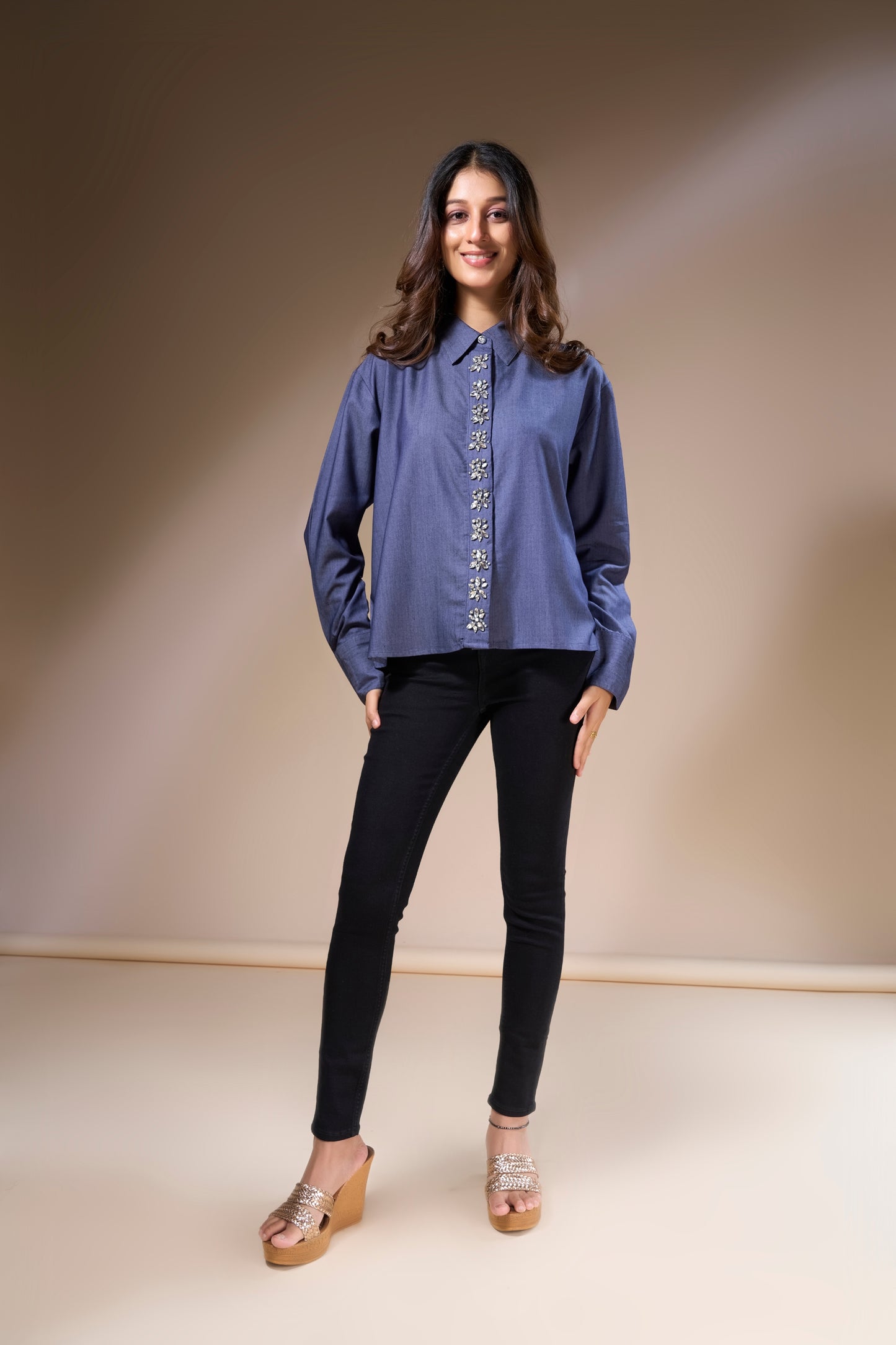 Handworked Placket Top