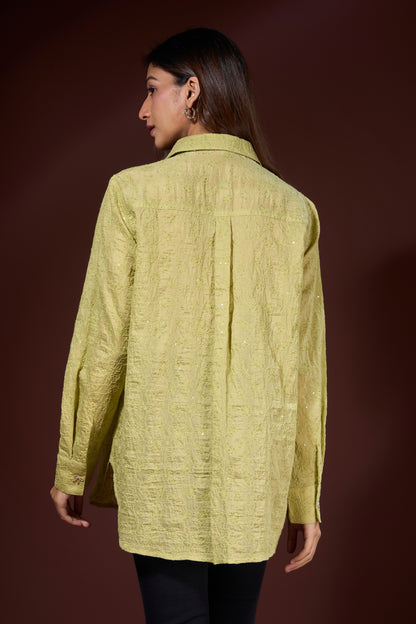 Embroidered Bow Detail Shirt
