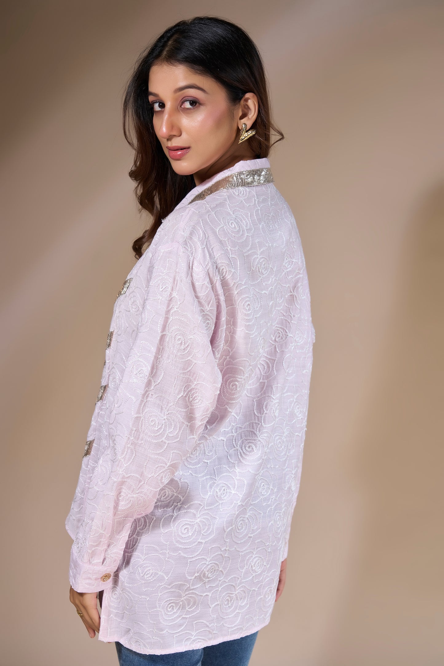 Pink Lace Statement Shirt