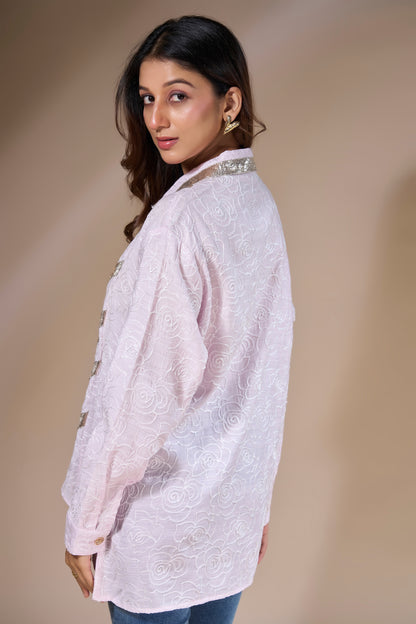 Pink Lace Statement Shirt